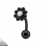 Bauchnabelpiercing "Beaded Flower" Blume reverse – [Farbe wählen]