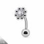 Bauchnabelpiercing "Beaded Flower" Blume reverse – [Farbe wählen]