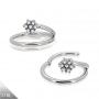 1,2mm Segmentring Clicker "Blume" – Silber, [Innendurchmesser wählbar]