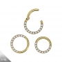 1,2mm Segmentring Clicker – Gold, [Innendurchmesser wählbar], Paved CZ Kristalle