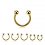 1,2mm Hufeisenring gold CB Circular Barbell Ball PVD