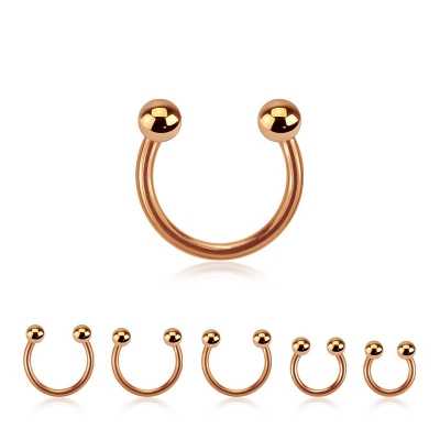 1,2mm Hufeisenring rosegold CB Circular Barbell PVD