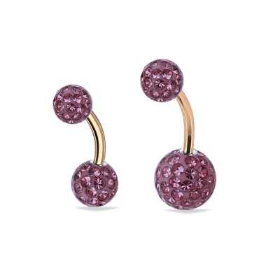 Bauchnabelpiercing Epoxikugel – Stab Roségold, 1,6mm, 8/10mm, 13 Farben