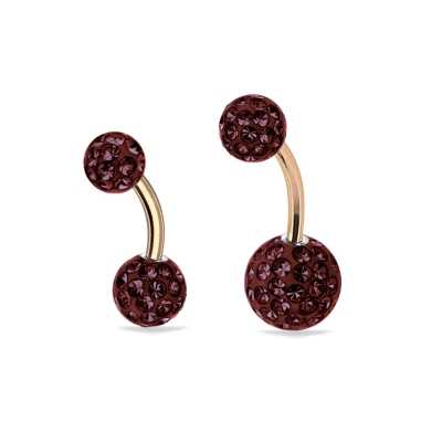 Bauchnabelpiercing Epoxikugel – Stab Roségold, 1,6mm, 8/10mm, 13 Farben