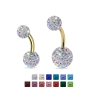 Bauchnabelpiercing Epoxikugel – Stab Gold, 1,6mm, 8/10mm (13 Farben)