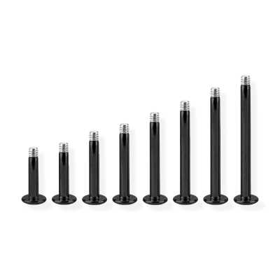 1,2mm - 1,6mm Labretstab Chirurgenstahl schwarz PVD