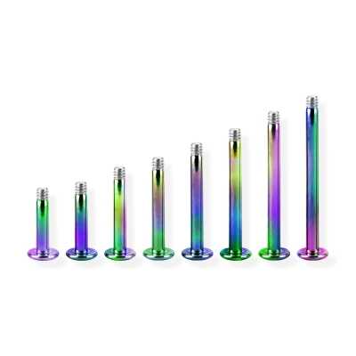 1,2mm - 1,6mm Labretstab Chirurgenstahl regenbogen PVD