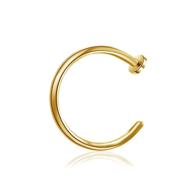 0,8mm - 1,2mm Nasenpiercing Ring offen gold PVD
