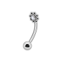 1,2mm Curved Barbell Banana Blume – [Farbe wählen], Beaded Flower