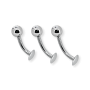Floating-Bauchnabelpiercing Titan – Silber Easy mit Zirkonia (Stablänge 8–12mm)