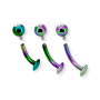 Floating-Bauchnabelpiercing Titan – Regenbogen Easy mit Zirkonia (Stablänge 8–12mm)