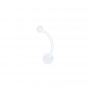 Bauchnabelpiercing – 1,6mm PTFE & Acryl, Transparent & Flexibel (Stablänge 8–18mm, Kugel oben 5mm, unten 8mm)