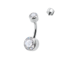 Titan Bauchnabelpiercing Innengewinde silber Kristalle klar