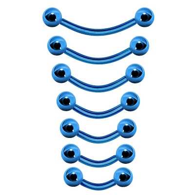 1,2mm Curved Barbell Banana blau Kugel PVD