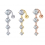 Bauchnabelpiercing Reverse mit Kristallreihe – 1,6mm & 10mm Länge
