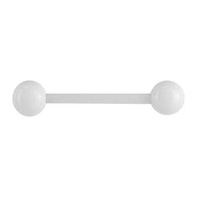 Straight Barbell Zungenpiercing Acryl weiss