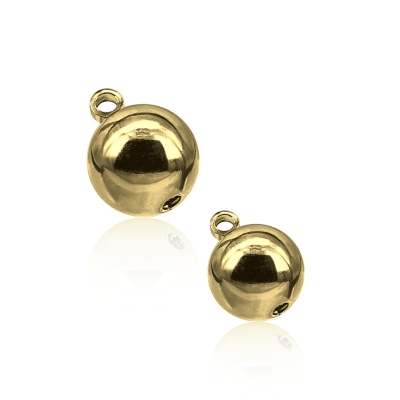 1,6mm Gewinde Bauchnabel Piercing Kugel gold mit Ring PVD