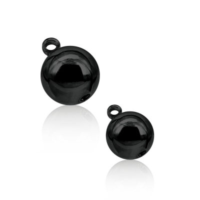 1,6mm Gewinde Bauchnabel Piercing Kugel schwarz mit Ring PVD