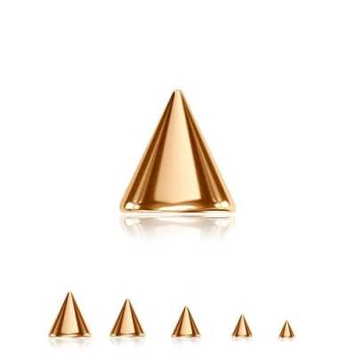 1,2mm - 1,6mm Gewinde Spitz Chirurgenstahl rosegold Spike Ersatzspitz Kegel PVD