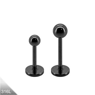 0,8mm Labret Lippenstecker schwarz Kugel PVD