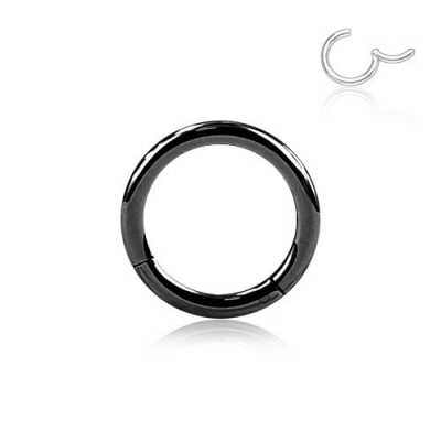 0,8mm - 3mm Segmentring Clicker Schwarz PVD