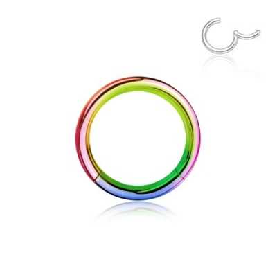 0,8mm - 1,6mm Segmentring Clicker Regenbogen PVD