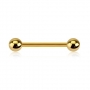 1,6mm Zungenpiercing Chirurgenstahl gold PVD