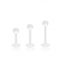 1,2 mm Acryl Labret Lippenstecker – Weiß, 6 / 8 / 10 mm, 3 mm Kugel