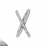 1,2 mm X-Cross Segmentring Clicker – Silber, seitliche Kristalle, 8 / 10 / 12 mm