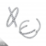 1,2 mm X-Cross Segmentring Clicker – Silber, seitliche Kristalle, 8 / 10 / 12 mm