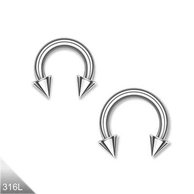 2mm - 6mm  Hufeisenring silber Spitz